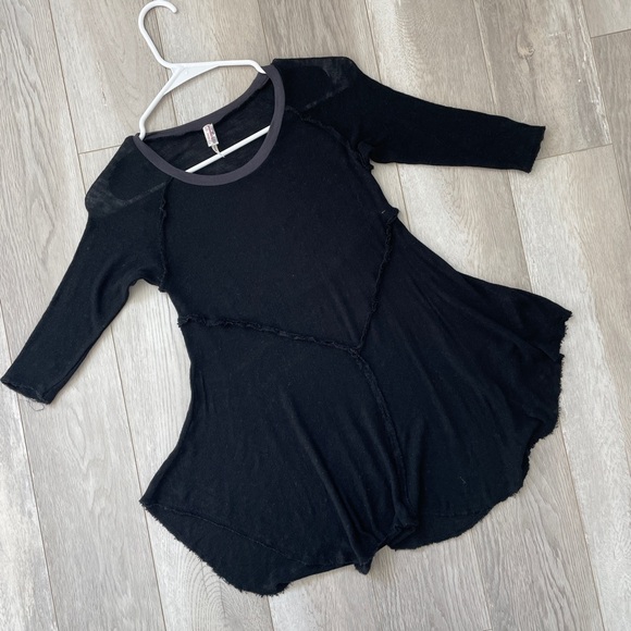 Free People Top weekends layer tee Black (xsmall) sheer whimsygoth witchy boho - Picture 10 of 10
